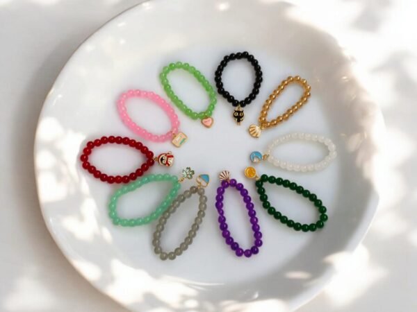 Glass Beads Bracelet with charm