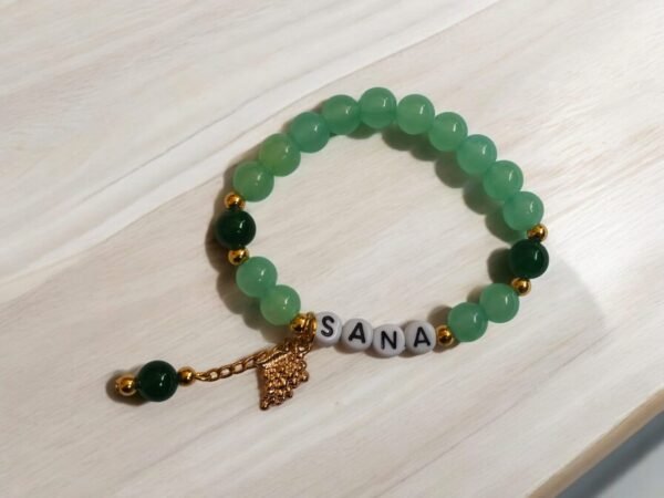 Amazon Green Bracelet with Random Charm, Customizable