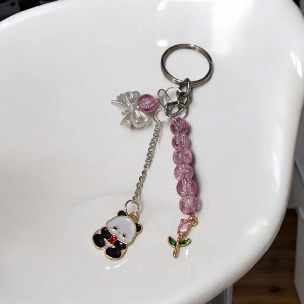 Pink panda keychain