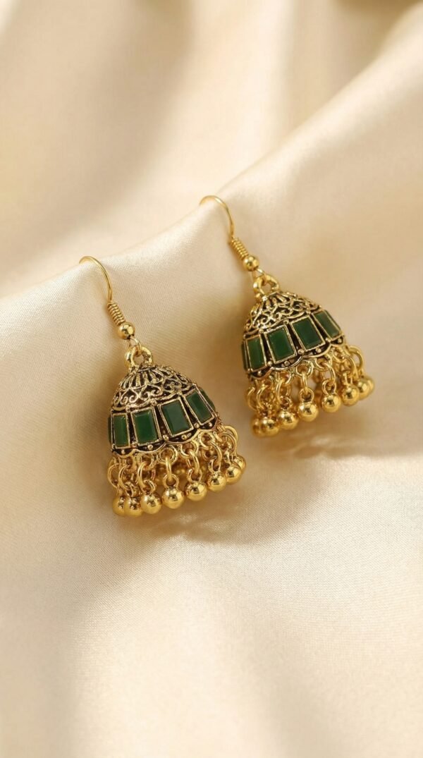Gold Jhumka Earrings