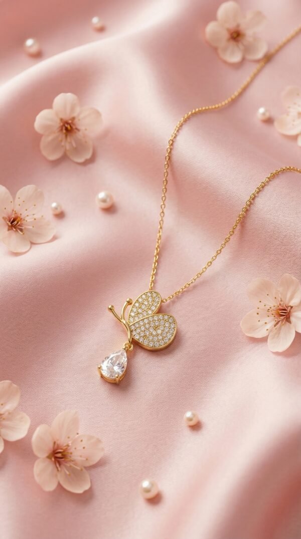Butterfly Diamond Pendant Necklace