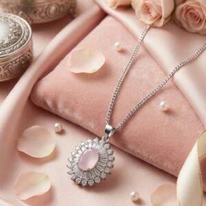 Pink Gemstone Pendit Necklace