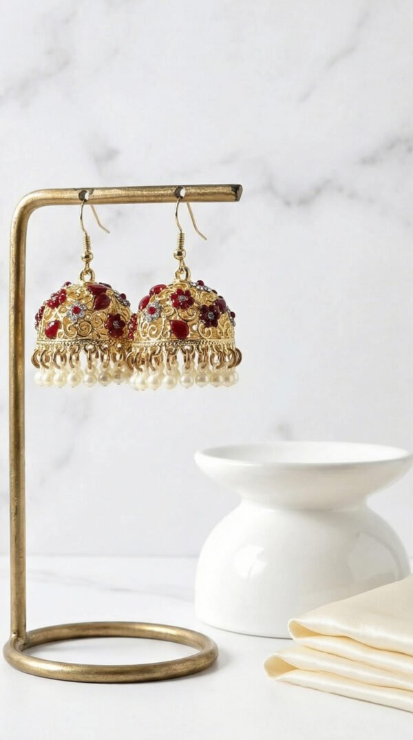 Gold Pearl Jhumka